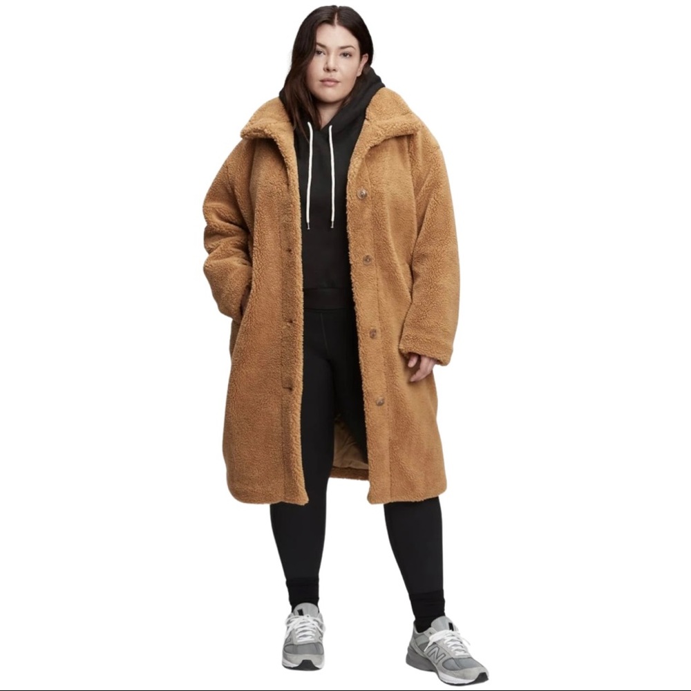 GAP Relaxed Sherpa Coat - Camel Tan - Size XL - NWT